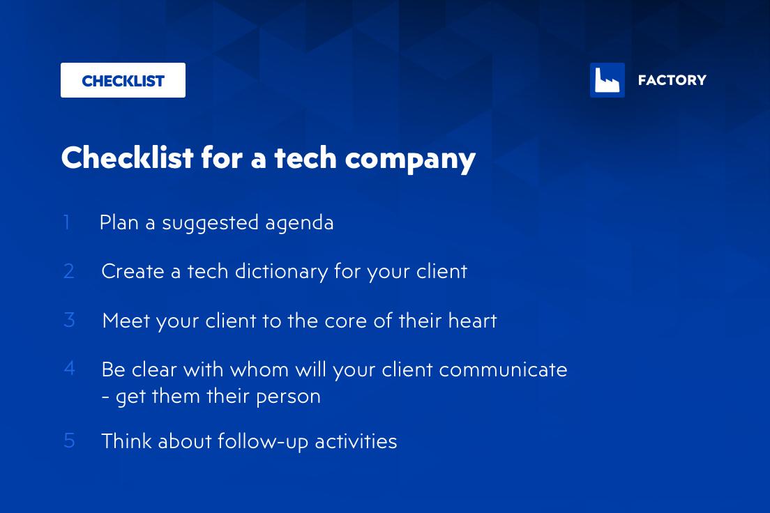 checklist for a tech company
